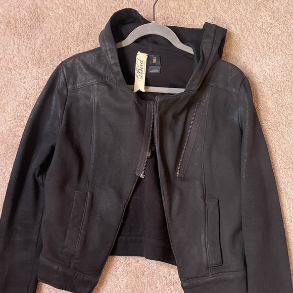 Bird by Juicy Couture Metallic Dark Grey Sweat Jacket Size M - Picture 1 of 2